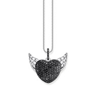Pendentif THOMAS SABO REBELLIOUS GLAM coeur avec ailes argent 925 zirconia noir