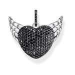 Pendentif THOMAS SABO REBELLIOUS GLAM coeur avec ailes argent 925 zirconia noir - vue 3