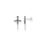 Boucles d'oreille THOMAS SABO REBEL KINGDOM épée argent 925 zirconia noir - vue 1