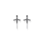 Boucles d'oreille THOMAS SABO REBEL KINGDOM épée argent 925 zirconia noir - vue 2