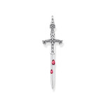 Pendentif THOMAS SABO REBEL KINGDOM argent 925 rubis synthetique rouge zirconia noir - vue 1