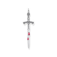 Pendentif THOMAS SABO REBEL KINGDOM argent 925 rubis synthetique rouge zirconia noir