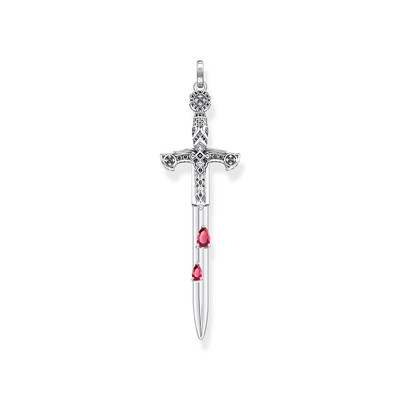 Pendant THOMAS SABO REBEL KINGDOM silver 925 synthetic ruby red zirconia black