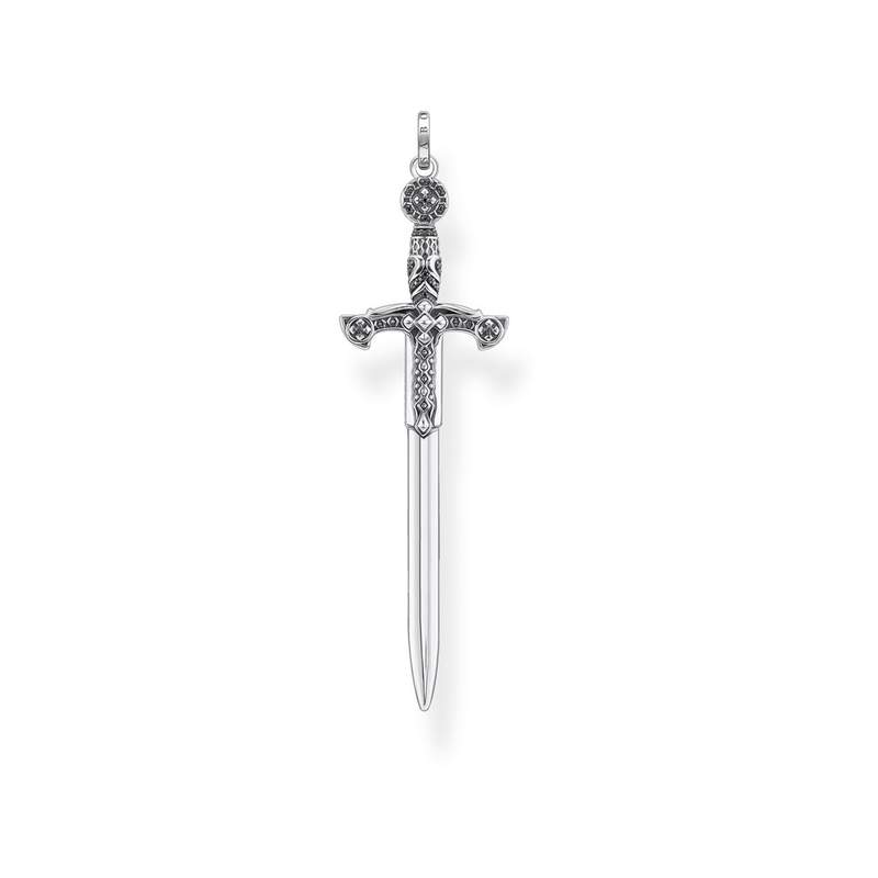 Pendentif THOMAS SABO REBEL KINGDOM argent 925 rubis synthetique rouge zirconia noir - vue 3