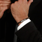 Bracelet cuir marron - vue porté 1