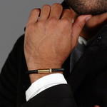 Bracelet cuir noir - vue porté 1