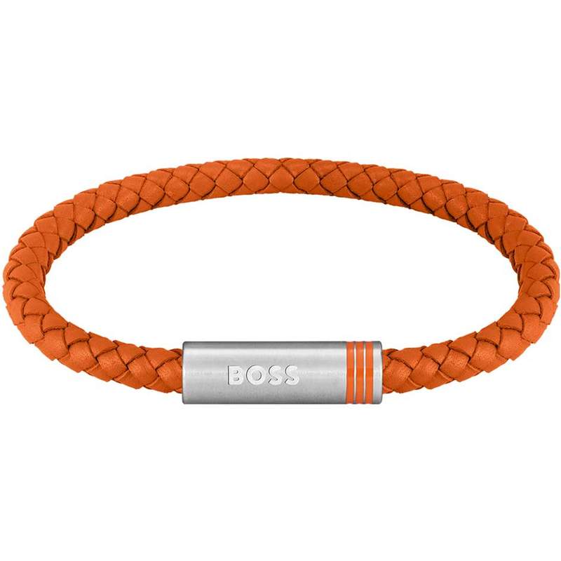 Bracelet cuir orange - vue 1