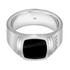 Bague acier argent - vue V1