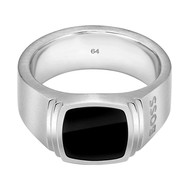 Bague acier argent