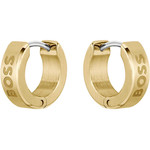 Boucles d'oreille BOSS acier doré - vue 1