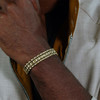 Bracelet acier doré jaune - vue Vporté 1