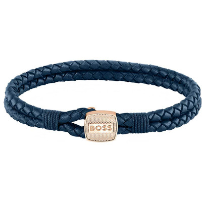 Bracelet cuir bleu fonce - vue 1