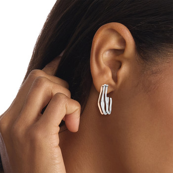 Boucles d'oreilles acier bicolore