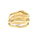 Bague acier doré jaune - vue 1