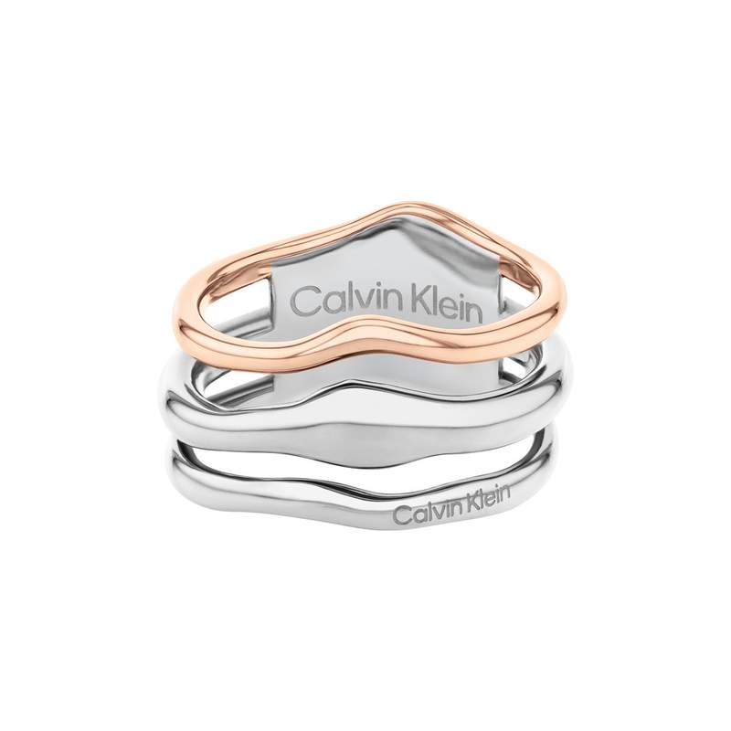 Bague acier bicolore - vue 1