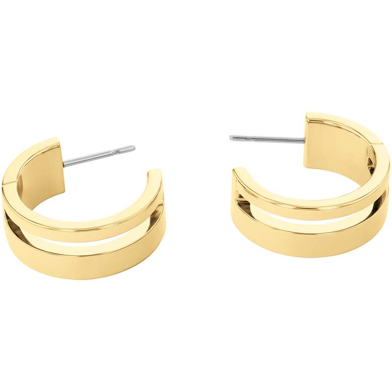 Boucles d'oreille acier doré jaune - vue 3