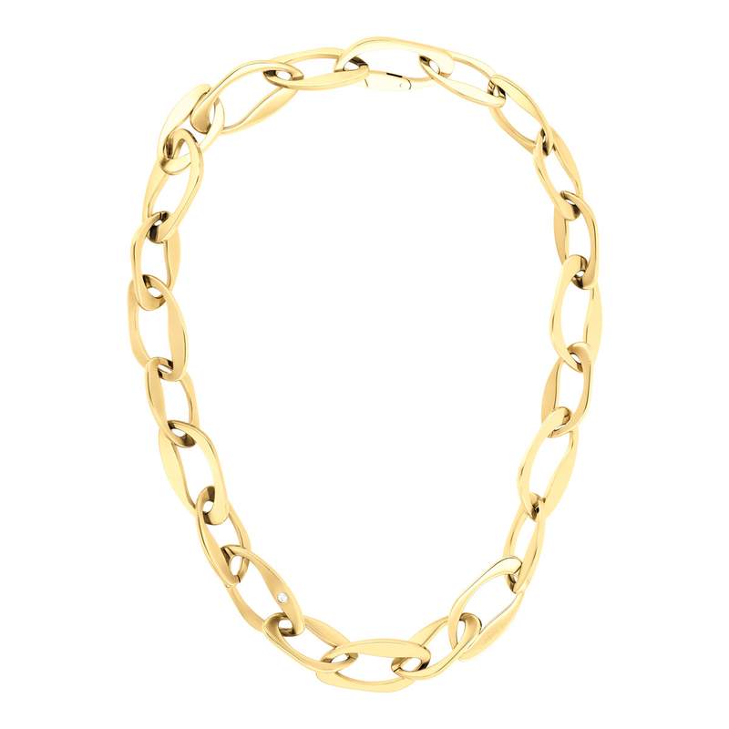 Collier acier doré jaune 50cm - vue 1