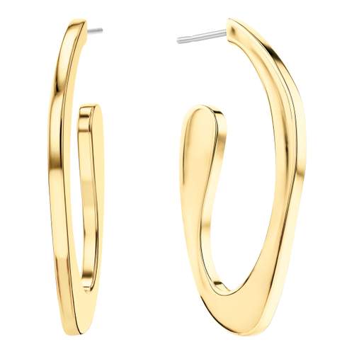 Yellow gold-plated steel earrings
