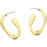 Boucles d'oreilles acier doré jaune - vue 2