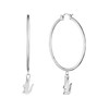 Boucles d'oreille acier argent - vue V3