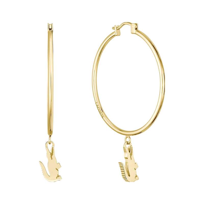 Boucles d'oreille acier doré jaune - vue 1