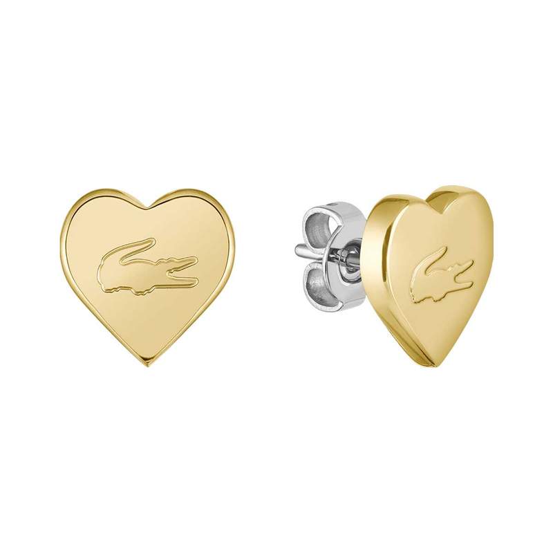Boucles d'oreille acier doré jaune - vue 1