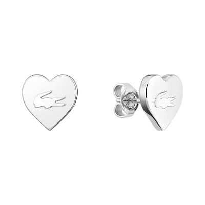 Boucles d'oreille LACOSTE femme Love My Croc coeur acier