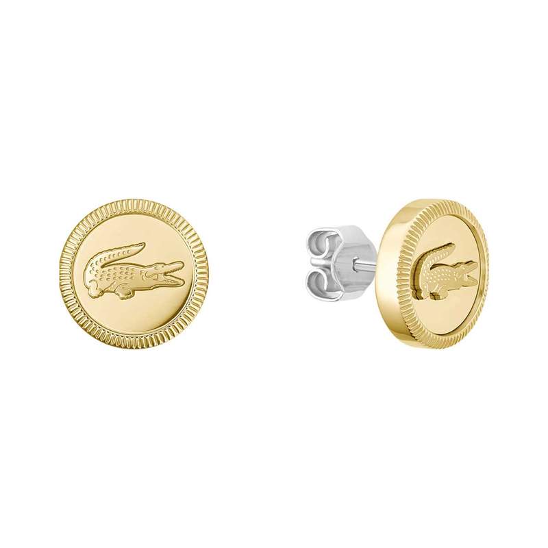 Boucles d'oreille acier doré jaune - vue 1