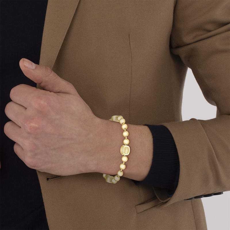 Steel bracelet yellow gold - view worn 1