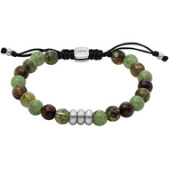 Bracelet FOSSIL acrylique argent vert marron longueur 25 cm
