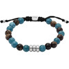 Bracelet FOSSIL acrylique argent bleu marron 25 cm - vue V1