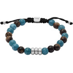 Bracelet FOSSIL acrylique argent bleu marron 25 cm - vue 1