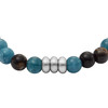 Bracelet FOSSIL acrylique argent bleu marron 25 cm - vue VD2
