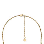 Collier FOSSIL acier inoxydable doré jaune malachites 46cm - vue D3