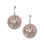 Boucles d'oreille FOSSIL acier inoxydable doré rose nacres - vue 1