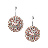 Boucles d'oreille acier inoxydable doré rose nacres