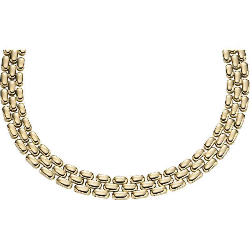 Collier FOSSIL acier inoxydable doré jaune 46cm - vue 1