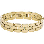 Bracelet FOSSIL Arden acier inoxydable doré jaune Longueur 19 cm - vue 1