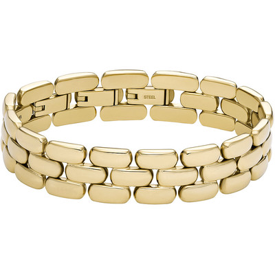 Bracelet FOSSIL Arden acier inoxydable doré jaune Longueur 19 cm
