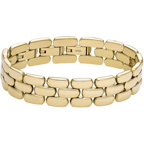 Bracelet FOSSIL Arden acier inoxydable doré jaune Longueur 19 cm