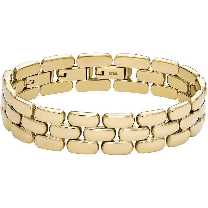 Bracelet FOSSIL Arden acier inoxydable doré jaune Longueur 19 cm - vue 1