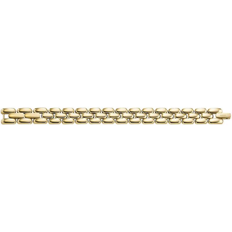 Bracelet FOSSIL Arden acier inoxydable doré jaune Longueur 19 cm - vue D4