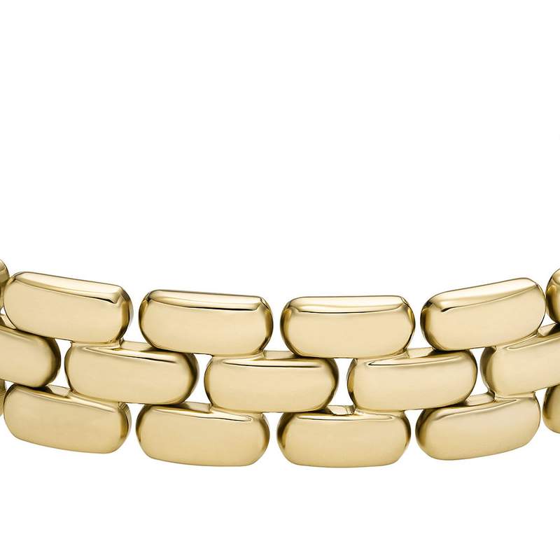 Bracelet FOSSIL Arden acier inoxydable doré jaune Longueur 19 cm - vue D5