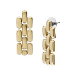 Boucles d'oreille FOSSIL acier inoxydable doré jaune - vue 1