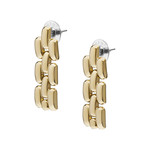 Boucles d'oreille FOSSIL acier inoxydable doré jaune - vue 2