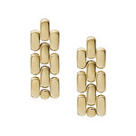 Boucles d'oreille FOSSIL acier inoxydable doré jaune - vue 3