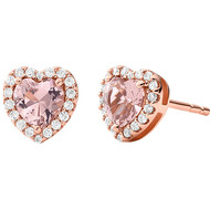 Boucles d'oreille argent doré rose oxyde de zirconium