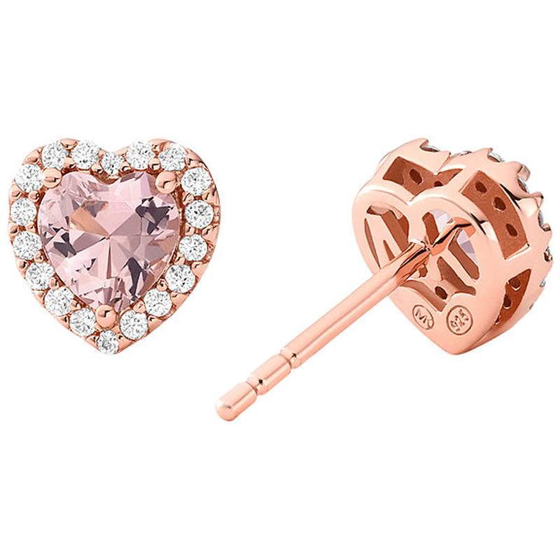 Boucles d'oreille MICHAEL KORS argent doré rose oxyde de zirconium - vue 3