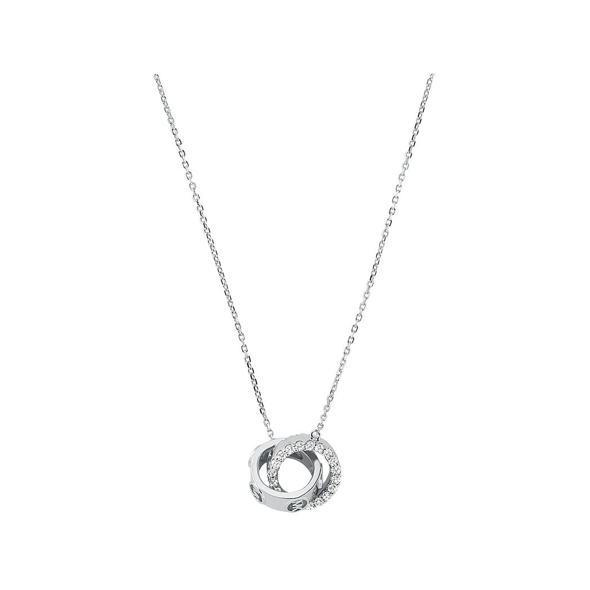 Collier argent argent oxyde de zirconiums 46cm