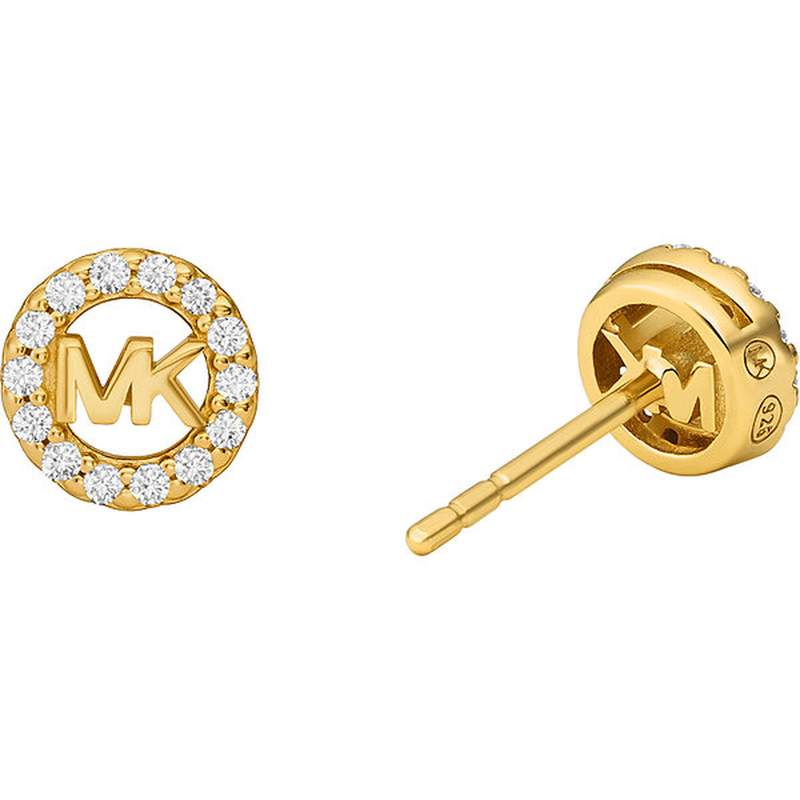 Boucles d'oreille MICHAEL KORS argent doré jaune oxyde de zirconiums - vue 3
